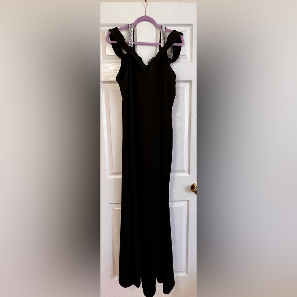 Fashion Nova Rhinestone Black Gown